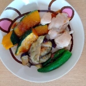 鶏胸肉と夏野菜のマリネ